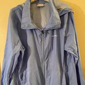 Columbia Sky Blue Hooded  Rain Jacket